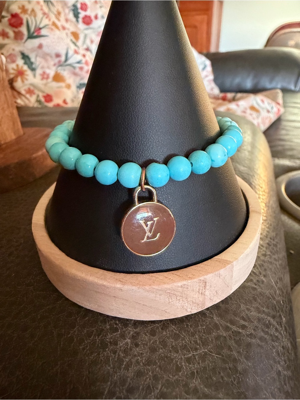 Turquoise Beaded Charm Bracelet